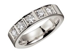 Vigselring Schalins Tropic Hawaii med 0,75 ct. diamant i 18 k vitguld.