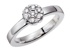 Vigselring Olympen Tonga med 0,21 ct. diamant i 18 k vitguld.