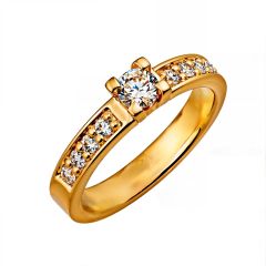 Vigselring Olympen VB65 Furina med diamant i 18 k guld.