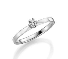 Vigselring Schalins Donau med 0,20 ct. diamant i 18 k vitguld.