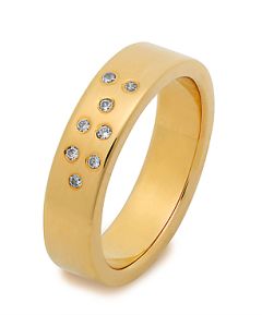 Vigselring Star 100-5 1.8. med diamant i 18 k guld.