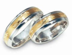 Vigselring Flemming Uziel Vogue, 21122/6 i silver med 18 k guldinlägg.