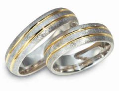 Vigselring Flemming Uziel Vogue, 21123/6 i silver med 18 k guldinlägg.