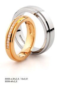 Vigselring Guldbolaget Choice Design 3058-6K med diamant i 18 k guld.
