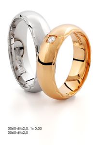 Vigselring Guldbolaget Choice Design 3060-6K med diamant i 18 k guld.