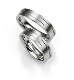 Vigselring Breuning 080010/080020 i silver med diamant.