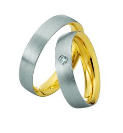 Vigselring Saint Maurice Preciousline 81628/29 med diamant i 18 k guld.