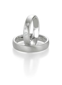 Vigselring Saint Maurice 91115/16 i silver med diamanter.