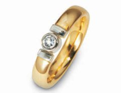 Vigselring Flemming Uziel Signo 6284010 i 18 k guld med diamant.