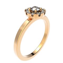 Vigselring Flemming Uziel Divine Alba B214-035 med diamant i 18 k guld.