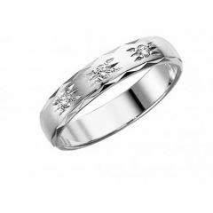 Vigselring Olympen 062.3 med diamant i 18 k vitguld.