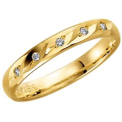 Vigselring Olympen 213-3 1.5 med diamant i 18 k guld.