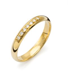 Vigselring Flemming Uziel Signo B001 i 18 k guld med diamanter.