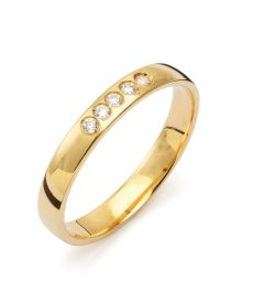 Vigselring Flemming Uziel Signo B005 i 18 k guld med diamanter.