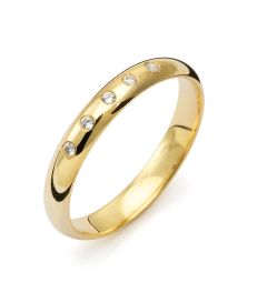 Vigselring Flemming Uziel Signo B006 i 18 k guld med diamanter.