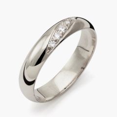 Vigselring Flemming Uziel Signo B008 i silver med cubic zirkonia.