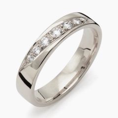 Vigselring Flemming Uziel Signo B010 i silver med cubic zirkonia.