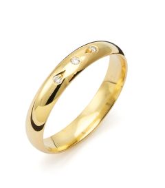 Vigselring Flemming Uziel Signo B011 i 18 k guld med diamanter.