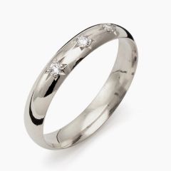 Vigselring Flemming Uziel Signo B012 i silver med cubic zirkonia.