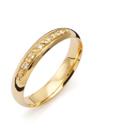 Vigselring Flemming Uziel Signo B021 i 18 k guld med diamanter.