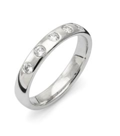 Vigselring Flemming Uziel Signo B025 i silver med cubic zirkonia.