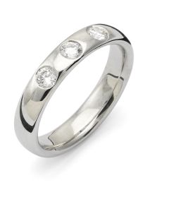 Vigselring Flemming Uziel Signo B037 i 18 k guld med diamanter.