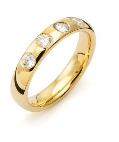 Vigselring Flemming Uziel Signo B038 i 18 k guld med diamanter.