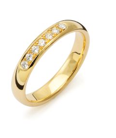 Vigselring Flemming Uziel Signo B042 i 18 k guld med diamanter.