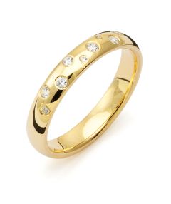 Vigselring Flemming Uziel Signo B043 i 18 k guld med diamant.