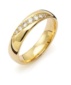 Vigselring Flemming Uziel Signo B044 i 18 k guld med diamanter.