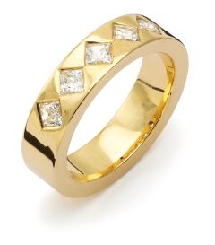 Vigselring Flemming Uziel Signo B0612/B062V i 18 k guld med diamant.