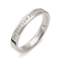 Vigselring Flemming Uziel Stella B081 med cubic zirconia i palladium.