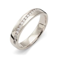 Vigselring Flemming Uziel Stella B082 med Cubic zirconia i palladium.