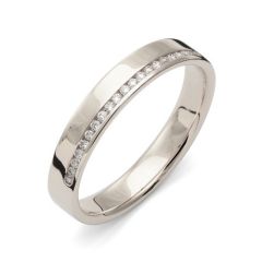 Vigselring Flemming Uziel Stella B084 med cubic zirconia i palladium.