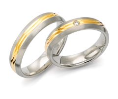 Vigselring Flemming Uziel Vogue, 40626 i silver med 18 k guldinlägg.