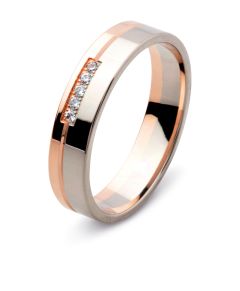 Vigselring Flemming Uziel Lovely 72464 med diamant i 18 k guld.