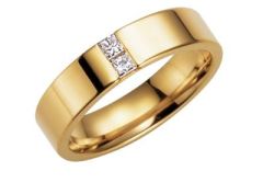 Vigselring Olympen Bern med 0,14 ct. diamant i 18 k guld.