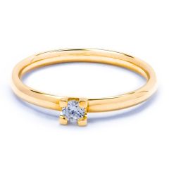 Vigselring Olympen Diago 001med 0,10 ct. LG diamant i 18 k guld.