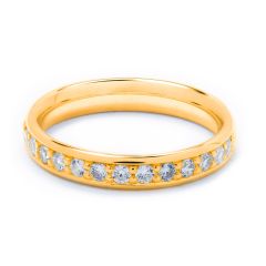 Vigselring Olympen Diago 013 med 0,39 ct. LG diamant i 18 k guld.