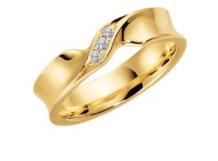 Olympen Vigselring Nice allians blank med diamant i 18 k guld.