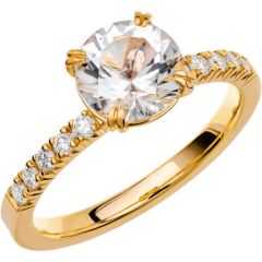 Vigselring Schalins Fairytale 4 Snövit beryll i 18 k guld.