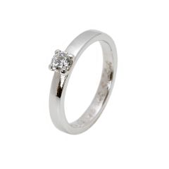 Vigselring Flemming Uziel ICE-125 med en 0,25 ct. diamant i 18 k vitguld.