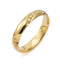 Vigselring Flemming Uziel Signo KB3565 i 18 k guld med diamant.