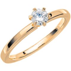 Vigselring Schalins Love 01 med diamant i 18 k guld.
