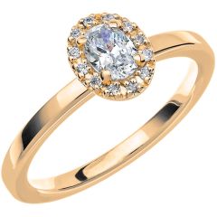 Vigselring Schalins Love 06 med diamant i 18 k guld.