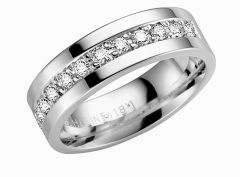 Vigselring Schalins Norrsken Corona i platina med 0,36 ct. diamanter
