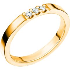 Vigselring Schalins New Collection Lycka i 18 k guld med  0,09 ct. diamanter.