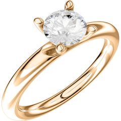 Vigselring Schalins Aure-2,5 3D med 0,50 ct. diamant i 18 k guld.