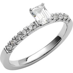 Vigselring Schalins Love 12 med diamant i 18 k vitguld.