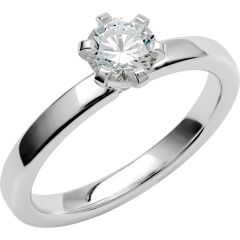 Vigselring Schalins Love 16 med diamant i 18 k vitguld.